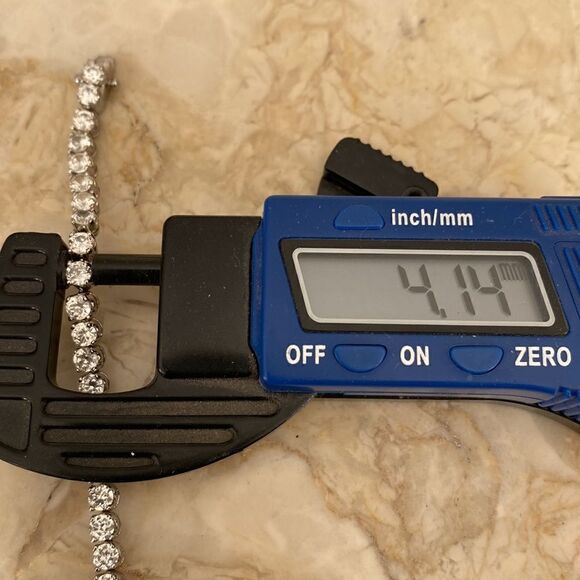 10 Carat Sterling Silver Cubic Zirconia Tennis Bracelet - Picture 8 of 9